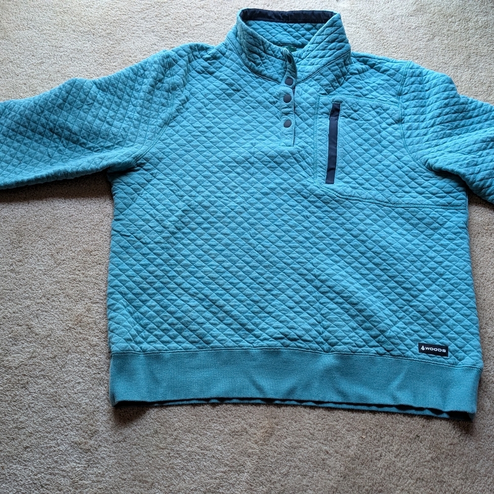 Woods Teal Quilted Women's Sweater